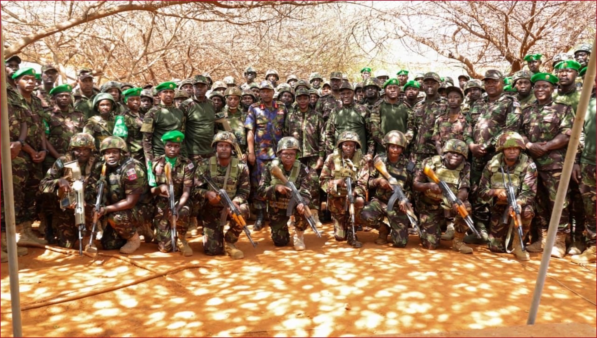 Defence CS Soipan Tuya visited KDF officers in Somalia.